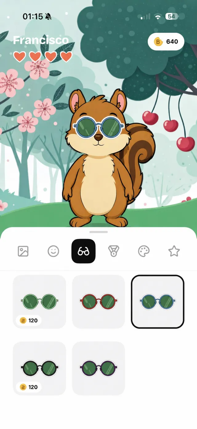 Dress up your squirrel with rewards
