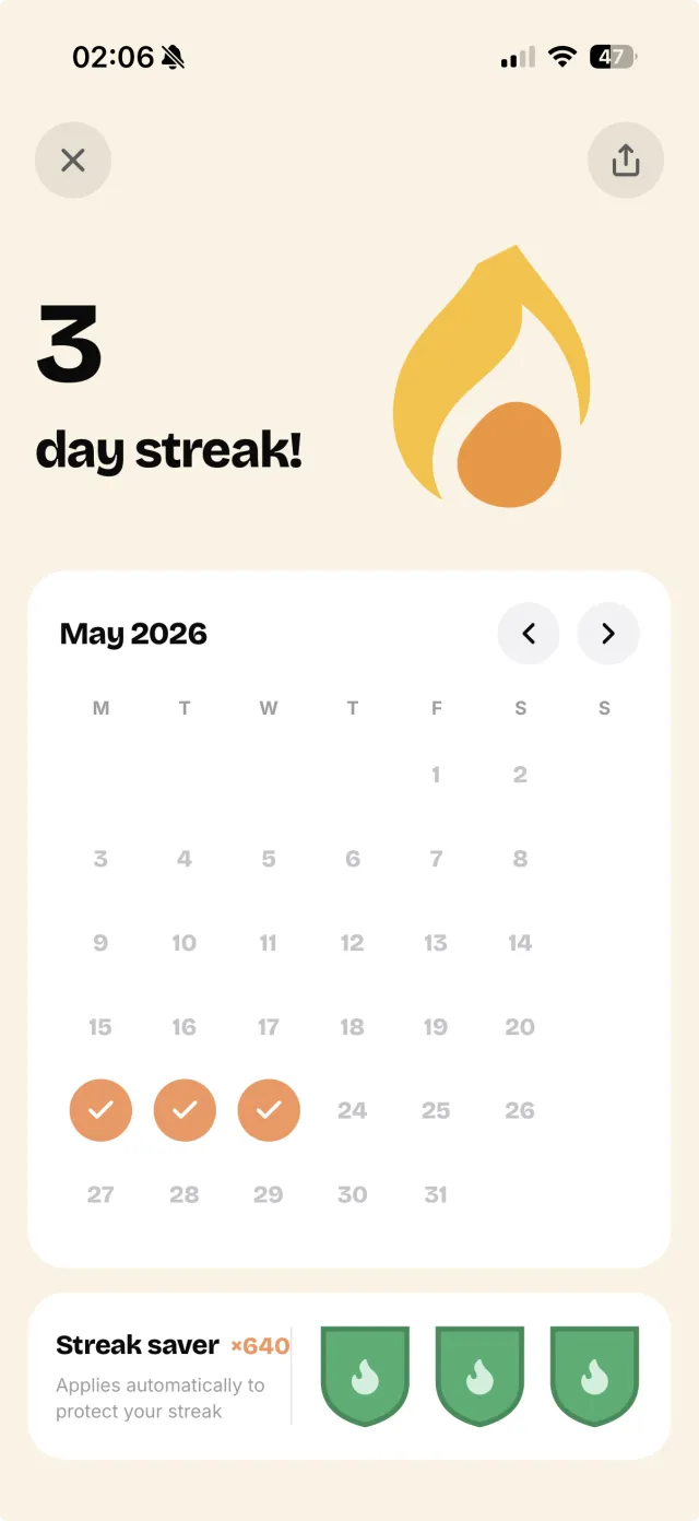 Keep your daily streak alive